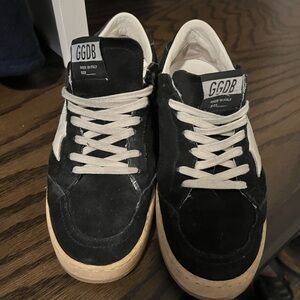 Golden Goose Black and White Vintage-Inspired Sneakers